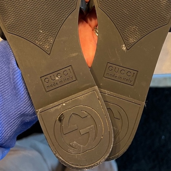 Gucci Black Open-Toe Sandals palm slide 38 - Picture 4 of 5